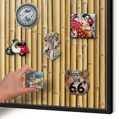 Tableau magnétique encadré de couleur noire Motif bambou