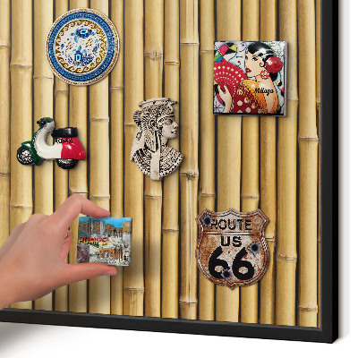 Tableau magnétique encadré de couleur noire Motif bambou