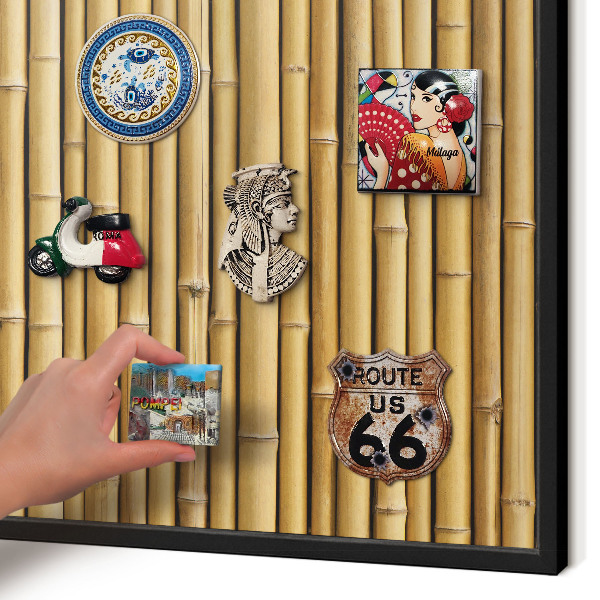 Tableau magnétique encadré de couleur noire Motif bambou
