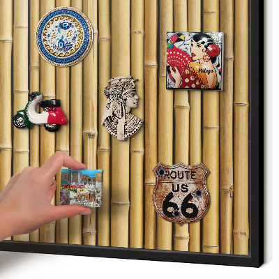 Tableau magnétique encadré de couleur noire Motif bambou