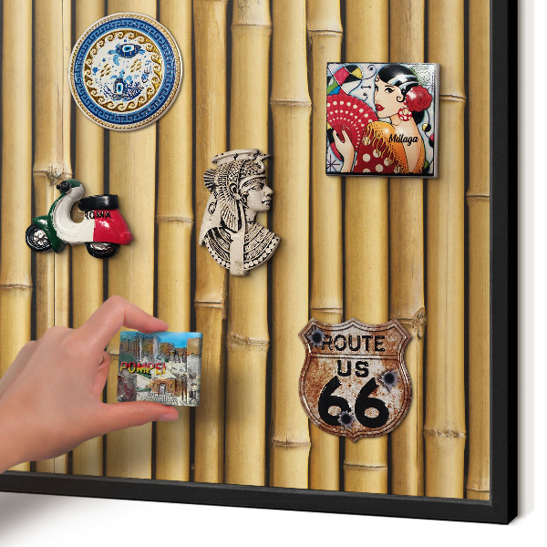 Tableau magnétique encadré de couleur noire Motif bambou