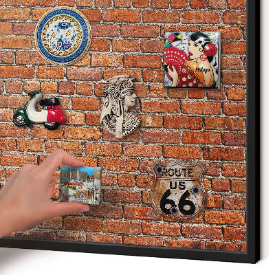 Panneau pour aimants souvenirs cadre noir Motif brique