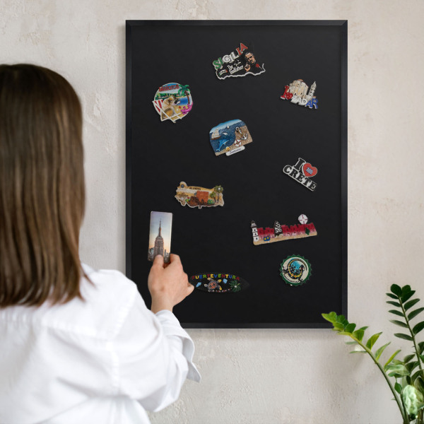 Tableau magnétique encadré de couleur noire Noir