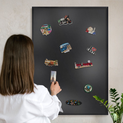 Tableau magnétique encadré de couleur noire Noir