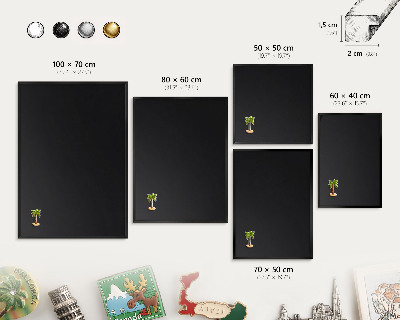 Tableau magnétique encadré de couleur noire Noir