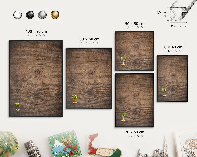 Tableau magnétique encadré de couleur noire Texture bois