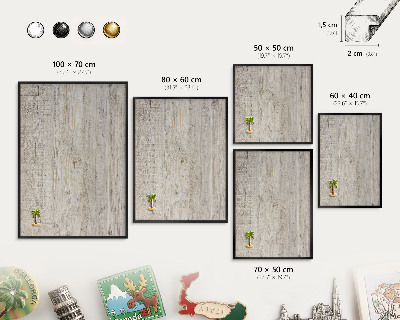 Tableau magnétique encadré de couleur noire Texture bois