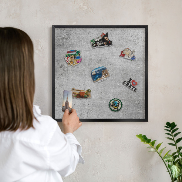 Panneau pour aimants souvenirs cadre noir Minimalisme concret