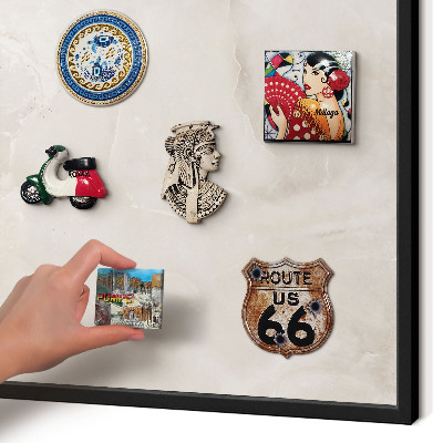 Panneau pour aimants souvenirs cadre noir Marbre beige