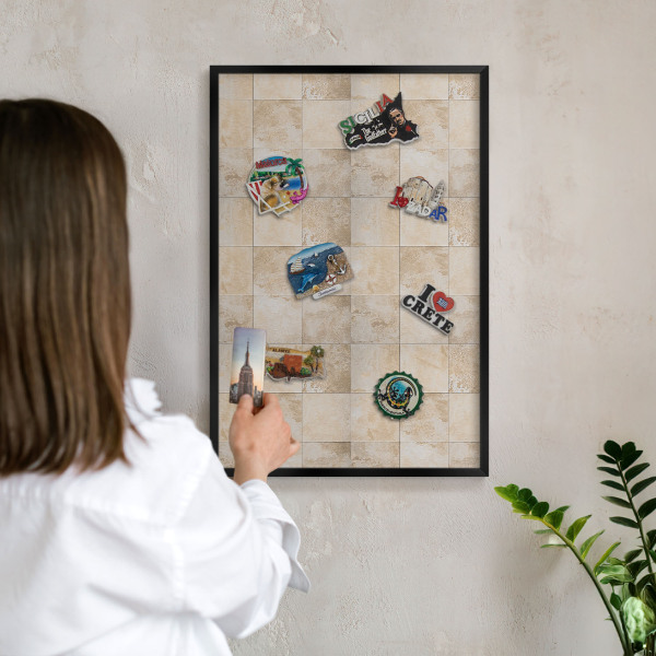 Tableau magnétique encadré de couleur noire Élégance neutre