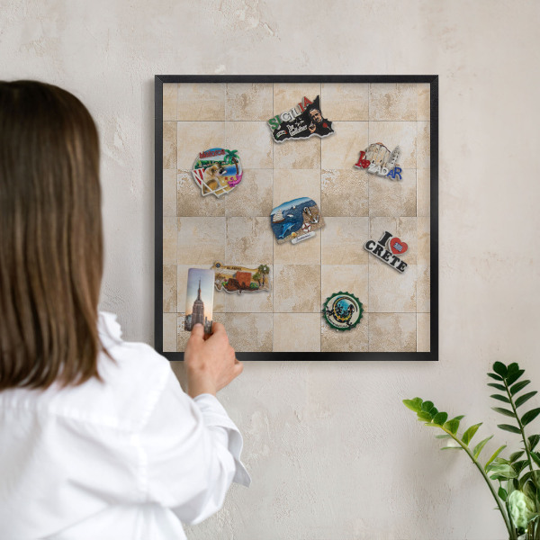 Tableau magnétique encadré de couleur noire Élégance neutre