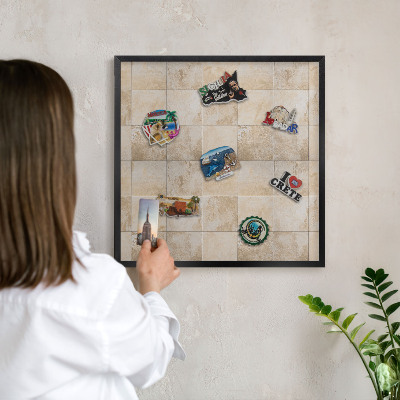 Tableau magnétique encadré de couleur noire Élégance neutre