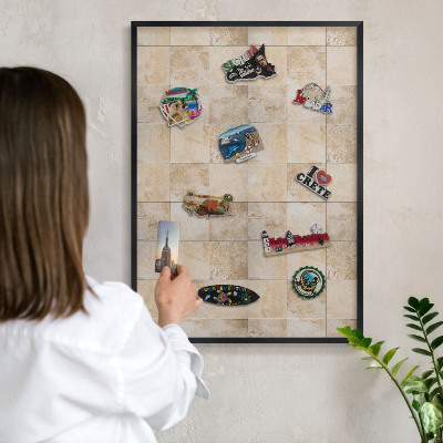 Tableau magnétique encadré de couleur noire Élégance neutre
