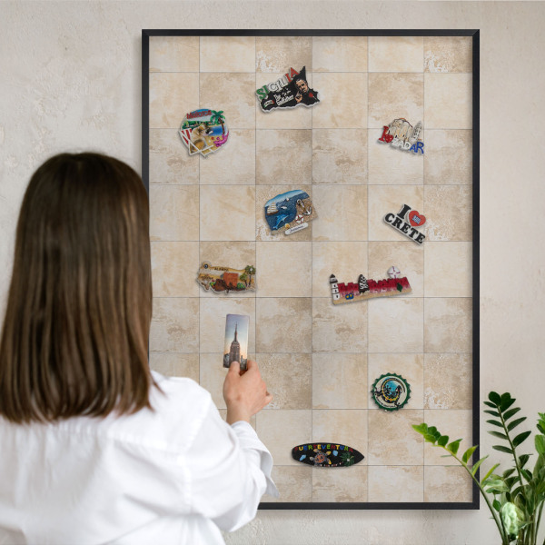 Tableau magnétique encadré de couleur noire Élégance neutre