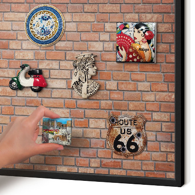 Panneau pour aimants souvenirs cadre noir Mur de briques