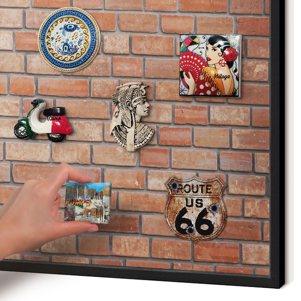 Panneau pour aimants souvenirs cadre noir Mur de briques