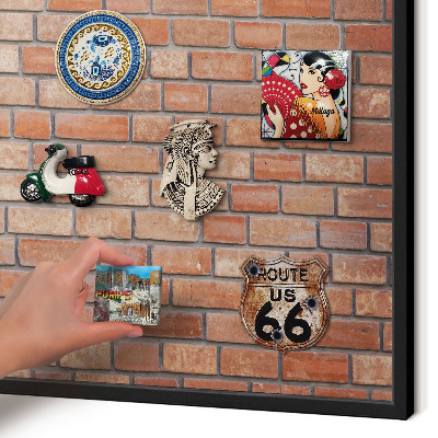 Panneau pour aimants souvenirs cadre noir Mur de briques