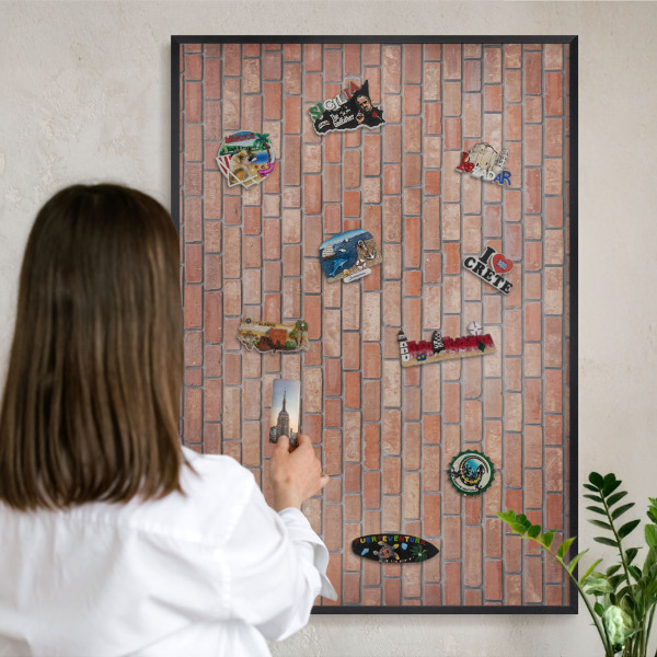 Panneau pour aimants souvenirs cadre noir Mur de briques