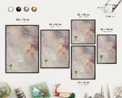 Tableau magnétique encadré de couleur noire Abstraction pastel
