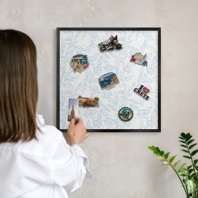 Tableau magnétique encadré de couleur noire Thème clair