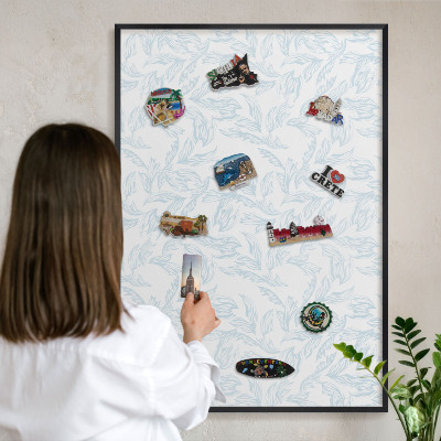 Tableau magnétique encadré de couleur noire Thème clair