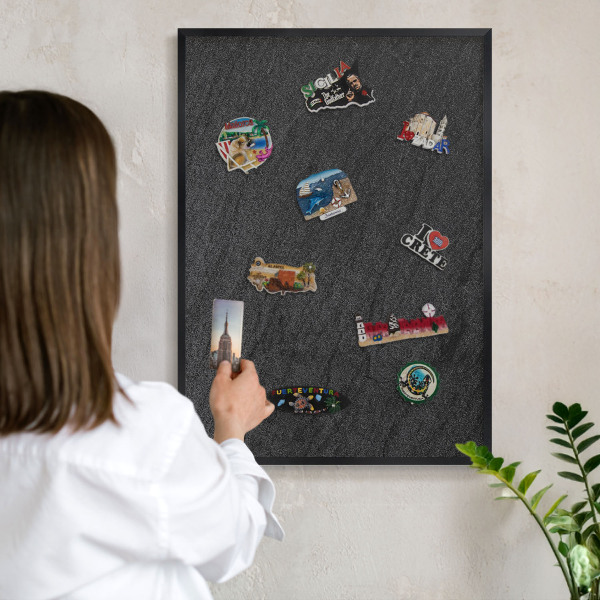 Tableau magnétique encadré de couleur noire Texture noire