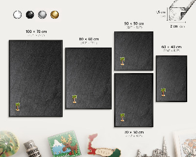 Tableau magnétique encadré de couleur noire Texture noire