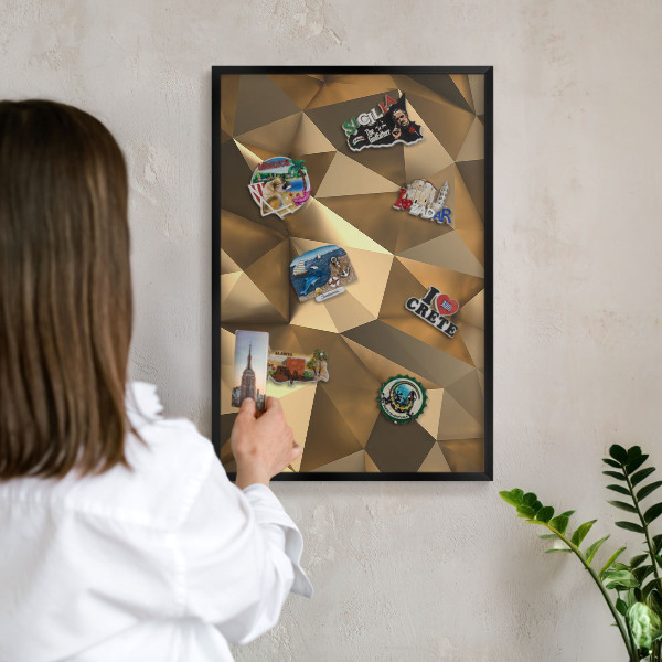 Tableau magnétique encadré de couleur noire Géométrie chaleureuse