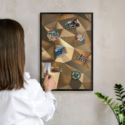 Tableau magnétique encadré de couleur noire Géométrie chaleureuse