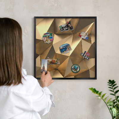 Tableau magnétique encadré de couleur noire Géométrie chaleureuse