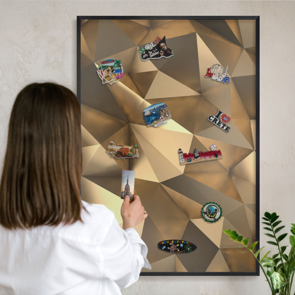 Tableau magnétique encadré de couleur noire Géométrie chaleureuse