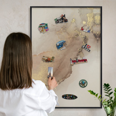 Tableau magnétique encadré de couleur noire Éclat élégant