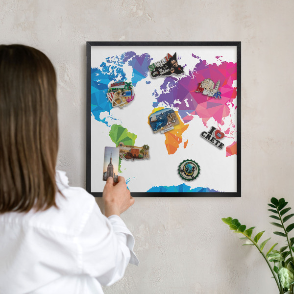Tableau magnétique encadré de couleur noire Carte des couleurs