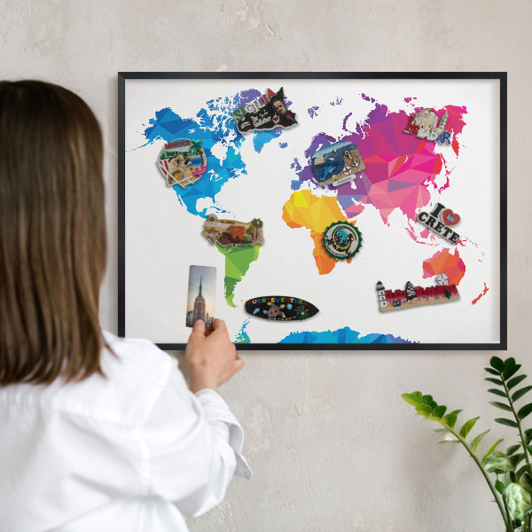 Tableau magnétique encadré de couleur noire Carte des couleurs