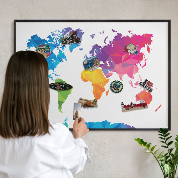 Tableau magnétique encadré de couleur noire Carte des couleurs