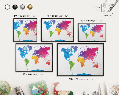 Tableau magnétique encadré de couleur noire Carte des couleurs