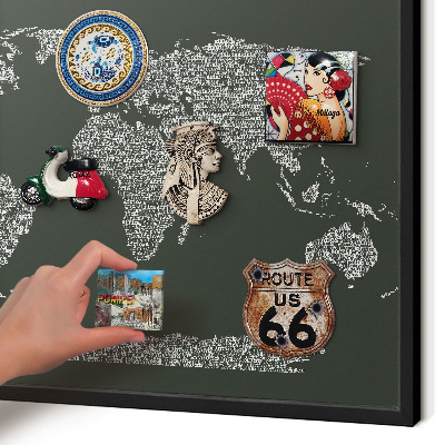 Panneau pour aimants souvenirs cadre noir Carte textuelle
