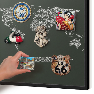 Panneau pour aimants souvenirs cadre noir Carte textuelle