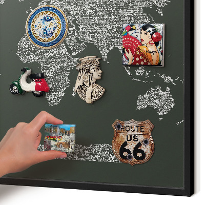 Panneau pour aimants souvenirs cadre noir Carte textuelle