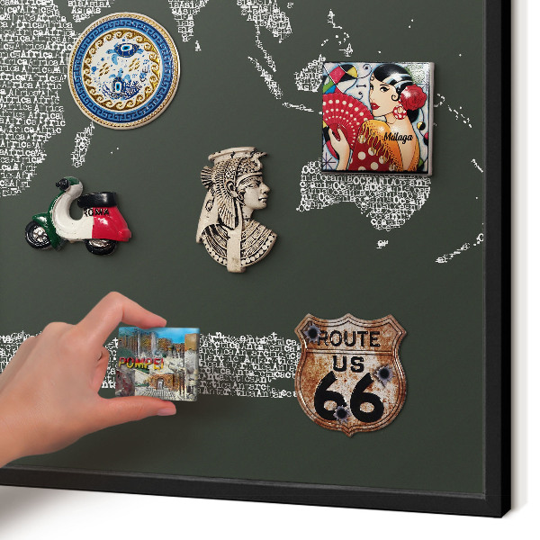 Panneau pour aimants souvenirs cadre noir Carte textuelle