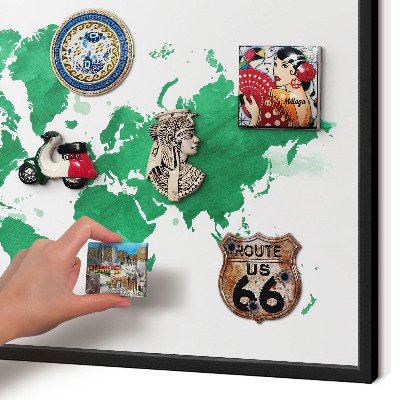Panneau pour aimants souvenirs cadre noir Carte verte