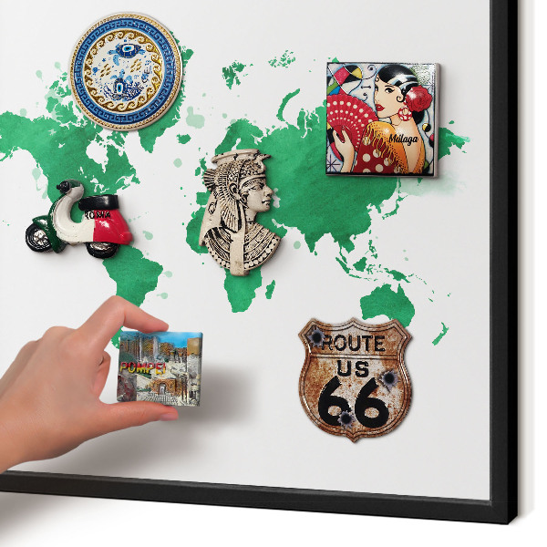 Panneau pour aimants souvenirs cadre noir Carte verte