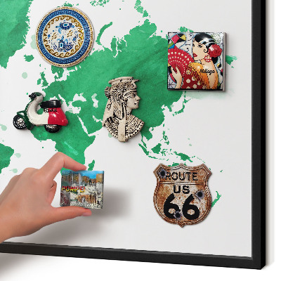 Panneau pour aimants souvenirs cadre noir Carte verte