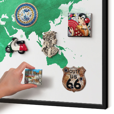 Panneau pour aimants souvenirs cadre noir Carte verte