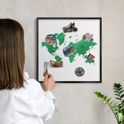 Panneau pour aimants souvenirs cadre noir Carte verte