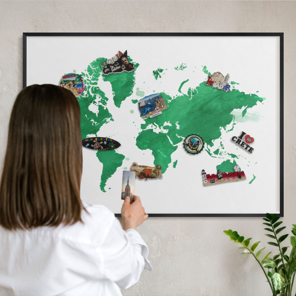 Panneau pour aimants souvenirs cadre noir Carte verte