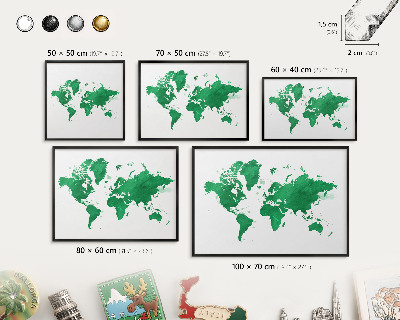 Panneau pour aimants souvenirs cadre noir Carte verte