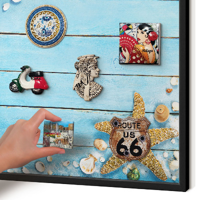 Tableau magnétique encadré de couleur noire Repos des vacances