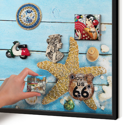 Tableau magnétique encadré de couleur noire Repos des vacances