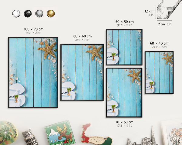 Tableau magnétique encadré de couleur noire Repos des vacances